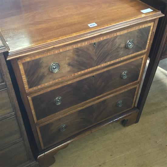 Small mahogany inlaid chest of drawers